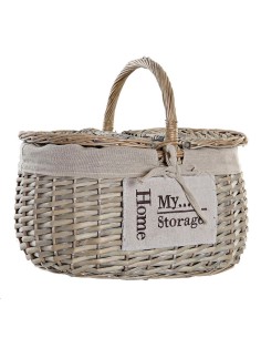 CESTA PICNIC MIMBRE TELA 35X25X20 NATURAL