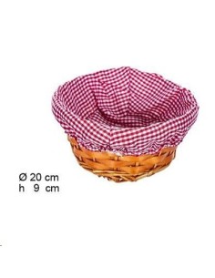 PANERA MIMBRE REDONDA MIEL CON TELA