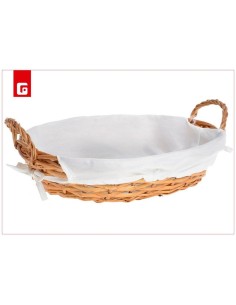 CESTO OVALADA MIEL CON FORRO Y ASAS