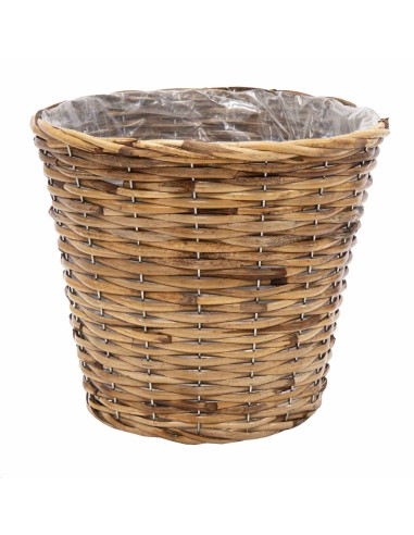 MACETERO ALTO CUBO MIMBRE NATURAL  D15H12