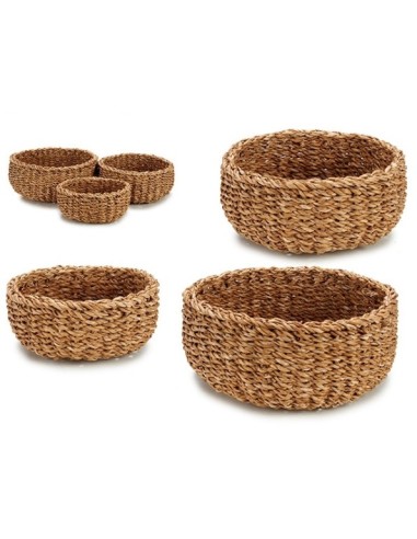 JUEGO 3 CESTOS REDONDOS ESPARTO 30X30X15.5cm