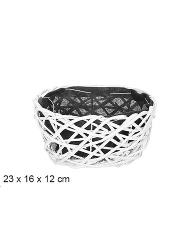 CESTA MIMBRE NAVIDAD OVALADA CON TELA