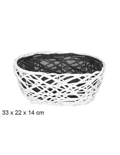 CESTA MIMBRE NAVIDAD OVALADA CON TELA