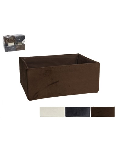 CESTA VELVET RECT. 26X19X11CM - 3.COLOR