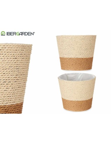 MACETERO CUERDA 10X10CM MARRON NATURAL