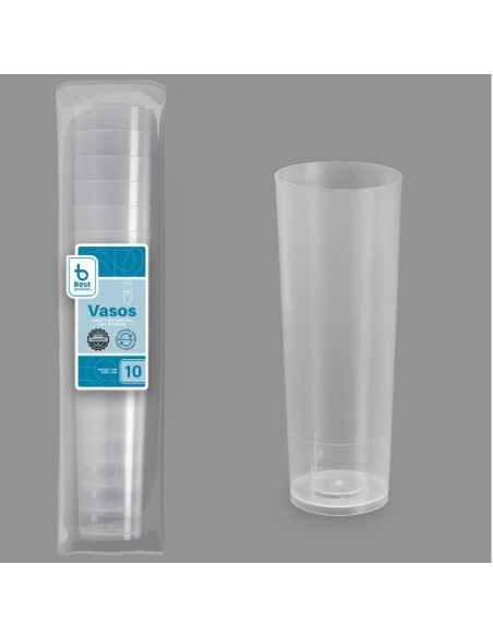 S/10 VASO 300CC TUBO TRANSP  REUTILIZABLE