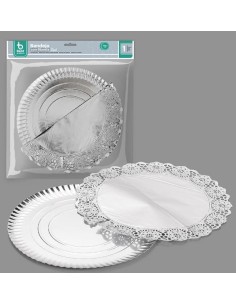 BANDEJA REDONDA + BLONDA PLATA 30 CM