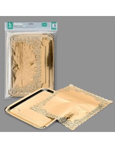 BANDEJA 31X38CM RECTANGULAR + BLONDA ORO