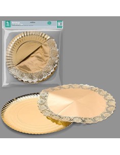 BANDEJA 35CM REDONDA + BLONDA ORO