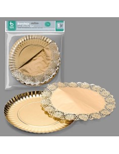 BANDEJA 23CM REDONDA + BLONDA ORO