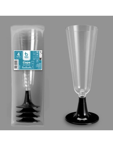 S/4 COPA CAVA PIE NEGRO 150 ML REUT