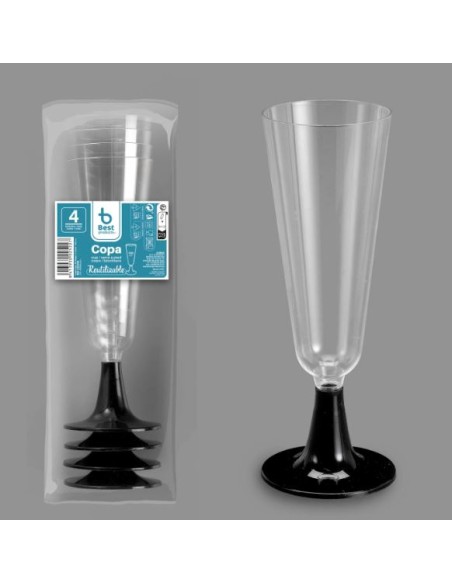 S/4 COPA CAVA PIE NEGRO 150 ML REUT