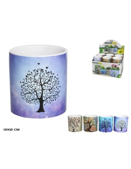 MACETERO ARBOL 13X12CM 4 SURTIDO