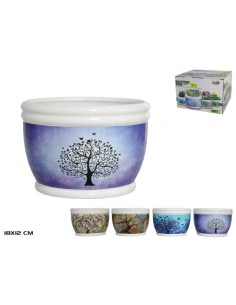 MACETERO BOWL ARBOL 18X12,5CM 4 SURTIDO