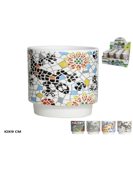 MACETERO MOSAICO ESPAÑOL 10,3X9CM 4STD