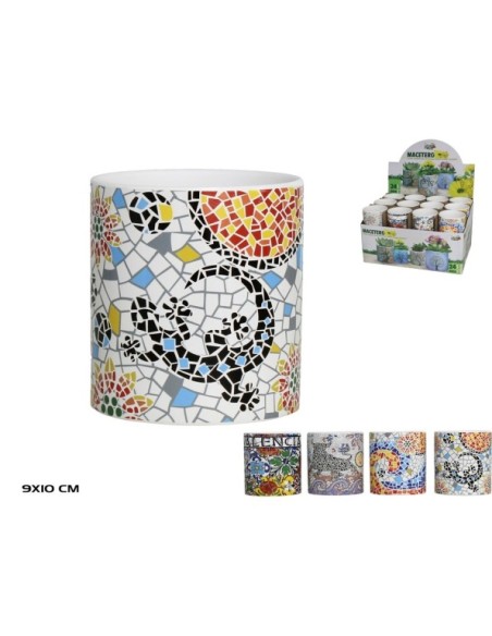MACETERO  MOSAICO ESPAÑOL 9,5X10CM 4STD