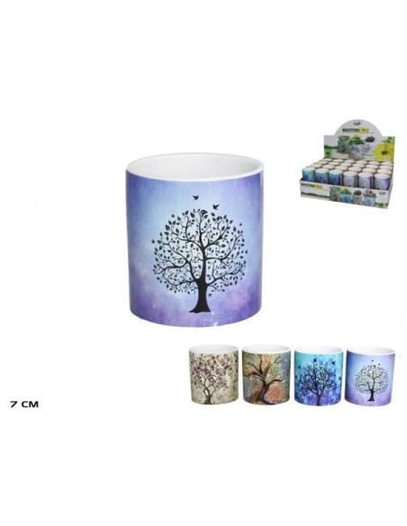 MACETERO ARBOL 7,5X7,5CM 4 SURTIDO
