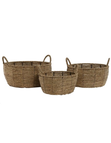 MACETERO SET 3 FIBRA METAL 34X33X15 ASA NATURAL