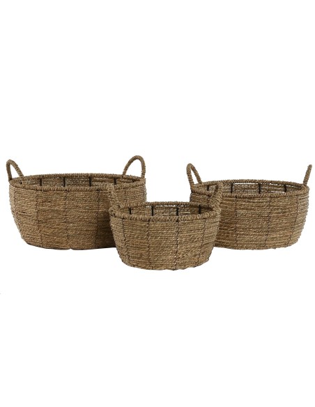 MACETERO SET 3 FIBRA METAL 34X33X15 ASA NATURAL