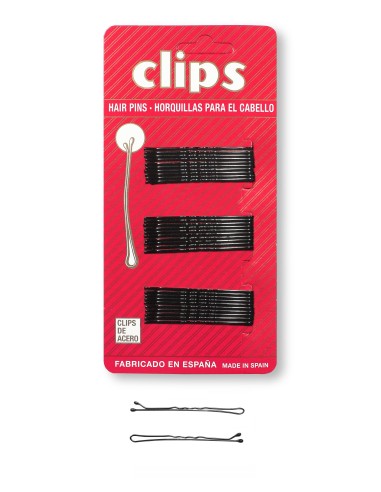 HORQUILLA CLIP MED RIZADO NEGRO CART 30U