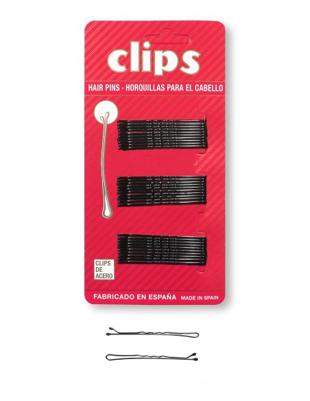 HORQUILLA CLIP MED RIZADO NEGRO CART 30U