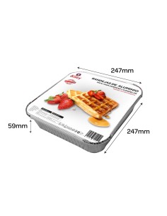 LOTE 3 BANDEJA ALUMINIO CUADRADA + TAPA