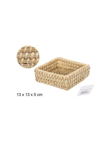 MINI CESTA MAIZ CUADRADA  COSIDA 13X5cm