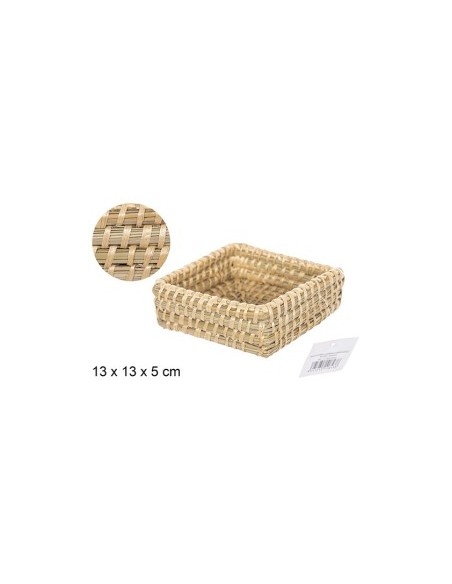 MINI CESTA MAIZ CUADRADA  COSIDA 13X5cm
