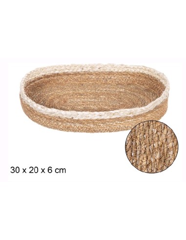 CESTA OVALADA SEGRASS NATURAL BORDE YUTE
