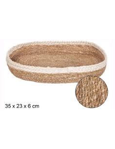 CESTA OVALADA SEGRASS NATURAL BORDE YUTE