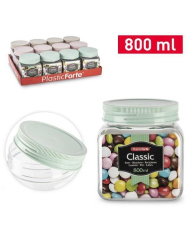 BOTE CLASSIC CUADRADO 800 ML PET SURT VRM