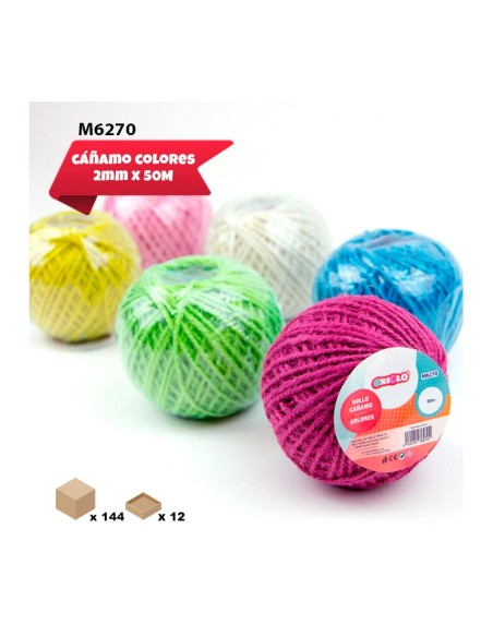 ROLLO DE CAÑAMO DE COLORES 50M