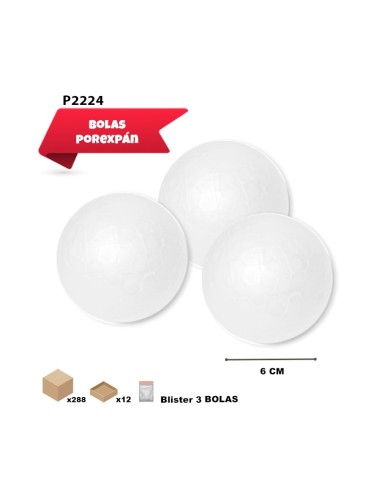 BOLA POREX 6cm BLISTER 3
