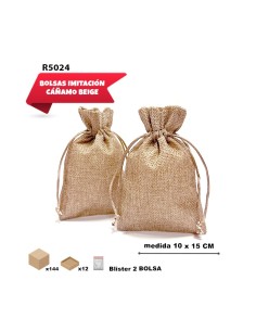 SACO IMITACION CAÑAMO 10X 15 CM