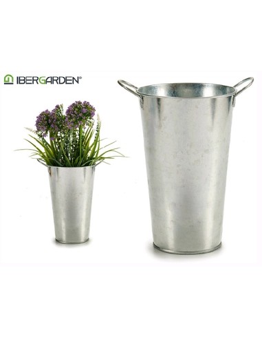 CUBO ALTO CON ASA ZINC 15 x 20 x 23,5 cm.