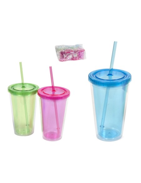 VASO TERMICO CON CAÑITA 500ML 3STD PLAST
