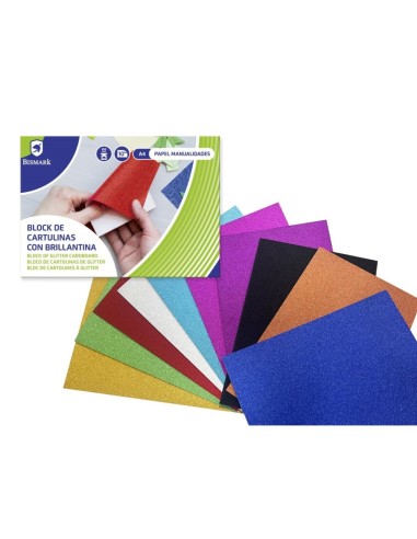 CARTULINA GLITTER A4 -PACK 10 UNIDADES