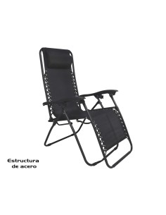 TUMBONA RECLINABLE 177X65X113CM NEGRO