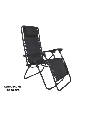 TUMBONA RECLINABLE 177X65X113CM NEGRO