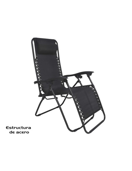 TUMBONA RECLINABLE 177X65X113CM NEGRO