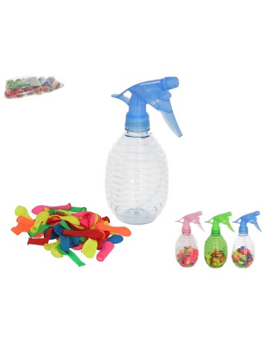 BOTELLA CON HINCHADOR 50 GLOBOS AGUA