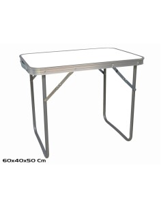 MESA CAMPING BLANCA PLEGABLE C/ASA BORDE ALU + PAT