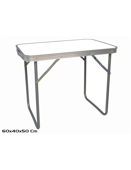 MESA CAMPING BLANCA PLEGABLE C/ASA BORDE ALU + PAT