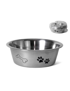 COMEDERO PERRO 25 CM ACERO MATE