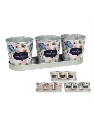 JARDINERA 3 MACETEROS CAMELIA 28,5X8,5CM