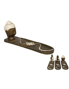 PORTA INCIENSO BUDA 30 CM BLANCO 3 STD