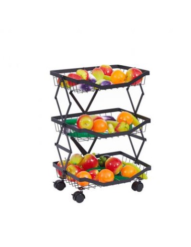 ESTANTERIA 38X28X54CM METAL 3 PISOS NEGRA