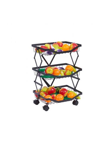 ESTANTERIA 38X28X54CM METAL 3 PISOS NEGRA