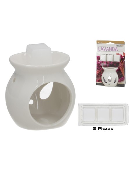 SET QUEMADOR DE ACEITE CON 3 PIEZAS DE LAVANDA