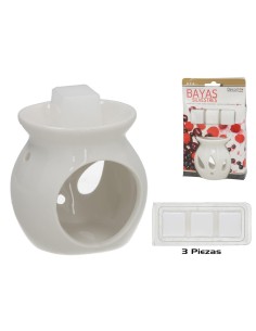 SET QUEMADOR DE ACEITE CON 3 PIEZAS DE ROSA